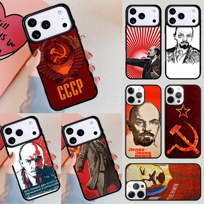 Чехол для телефона Флаг Советского Союза Ленин Для iPhone 17 Air 14 15 13 12 Max Чехол Для Apple 16e 11 Pro Max Plus Coque