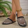 Модные летние женские тапочки большого размера с полыми носками модные сексуальные туфли на плоской подошве с круглым носком женские повседневные сандалии Zapatos De Mujer