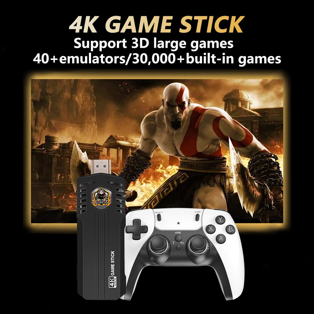 X8 Pro Wireless Retro Game Console with 35000+ Built-in Classic Games, 4K HDMI TV Output, Dual 2.4G Wireless Controller, 64G Nostalgic Game Stick