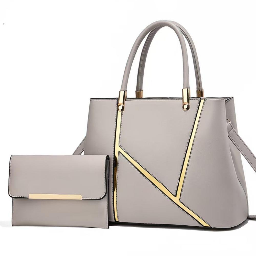 High Quality PU Leather Ladies Hand Bags Big Size Handle Design Leather Shoulder Bag Shoulder Strap Big Tote Handbag Women Girls