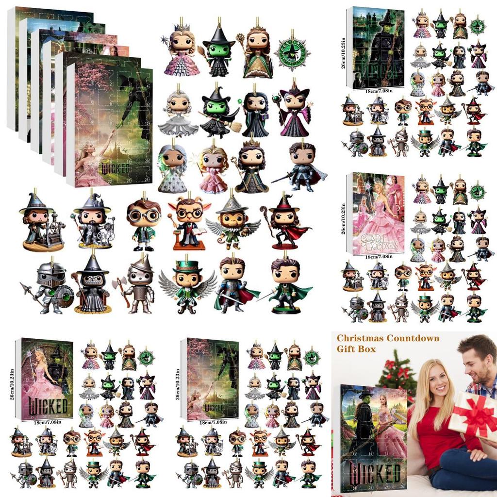 Christmas Wicked Countdown Calendar Blind Box Tree Acrylic Pendant Gift Daily