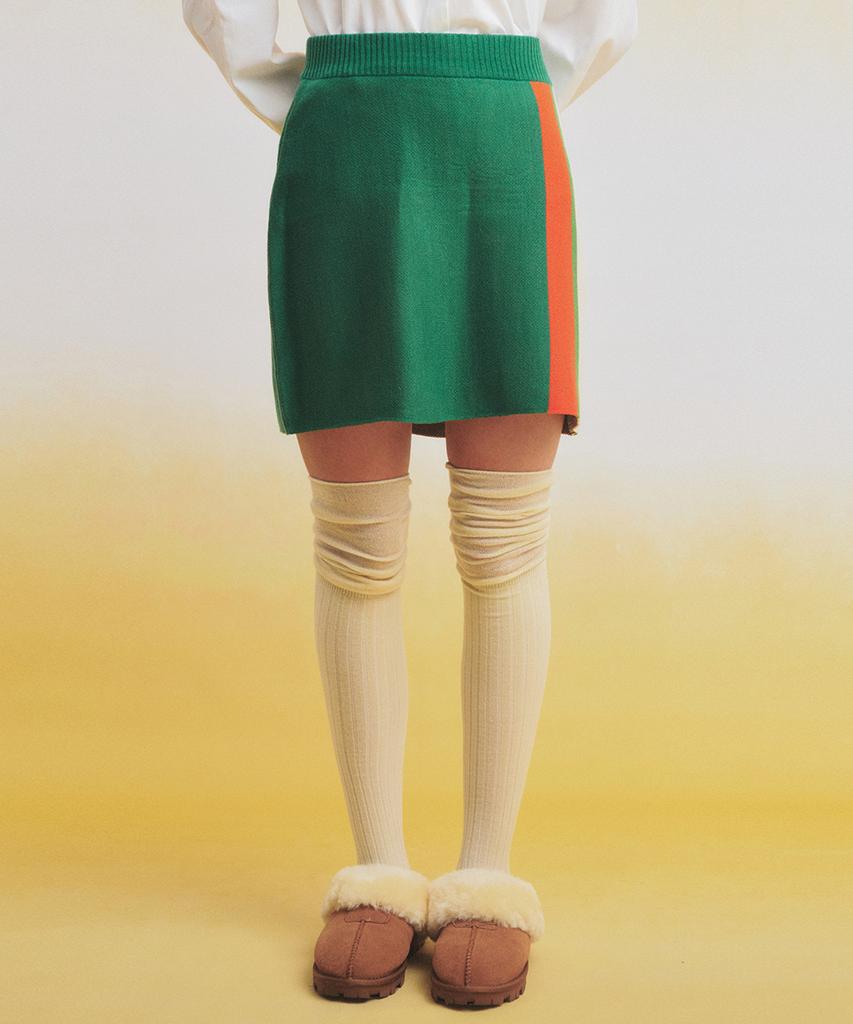 Main Booth Rafflesia Knitted Skirt(Green)