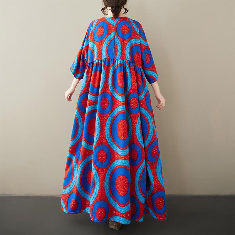 Dimanaf Плюс размер Новое 2025 женское летнее платье Базовое повседневное длинное модное свободное винтажное пляжное платье