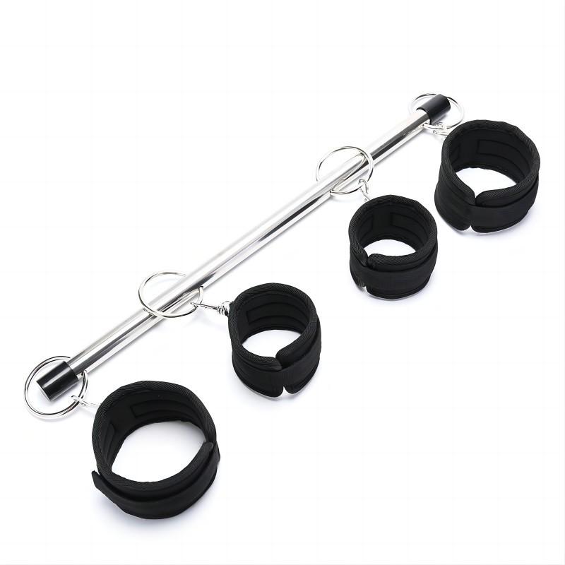 Adult Fun Sm Iron Pipe Double-pole Suit Couples Flirting Sex Alternative Hand and Neck Tied Props