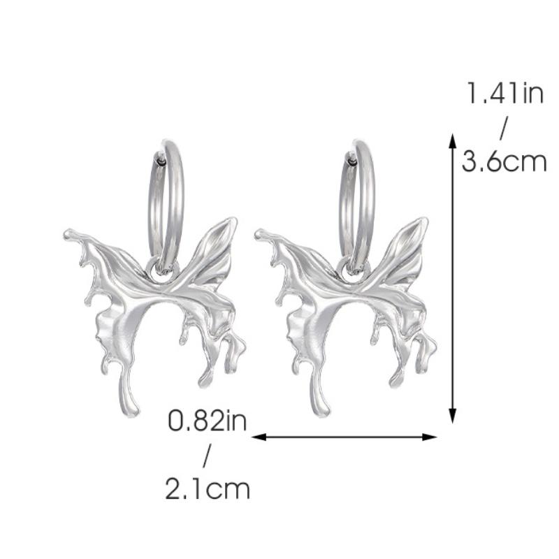New European and American Dark Hollow Butterfly Rose Earrings with Cold Style Gothic Earrings