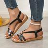 Fashion Women's Shoes 2025 Hot Sale Elastic Band Women's Sandals Fashion Printing Casual Sandal Swomen Summer Plus Size Flat Sandals