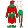 Green & Red Costumes Sets Adults Christmas Dress Fancy Dress Classical Unisex Elf Festive Christmas Fancy Dress Costumes