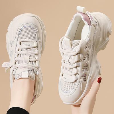Весенняя толстая подошва, увеличивающая рост, женская повседневная обувь для папы, модная универсальная женская обувь, массивные кроссовки, повседневная вулканизированная обувь