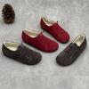 Ретро плюшевые женские туфли коровья замша плоская подошва замшевые повседневные эластичная резинка теплые хлопковые туфли
