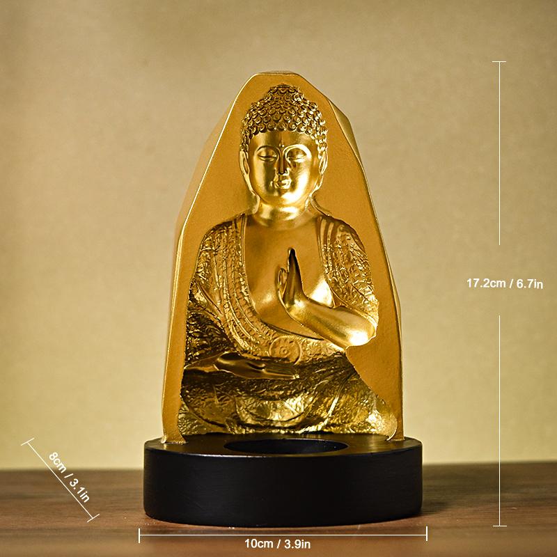 1Pc Buddha Candlestick Figurine Buddha Fireplace Desktop Ornament Arts and Crafts Entrance Hall