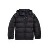 Polo Down Jacket FW23 Однотонная повседневная детская верхняя одежда на молнии с капюшоном цвета обсидиан-черный 323880419-001