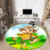 1pc Monkey BananasChair Carpet for Office, Indoor Non-Slip Washable Polyester Fiber Carpet, Mat For Office, Machine Washable