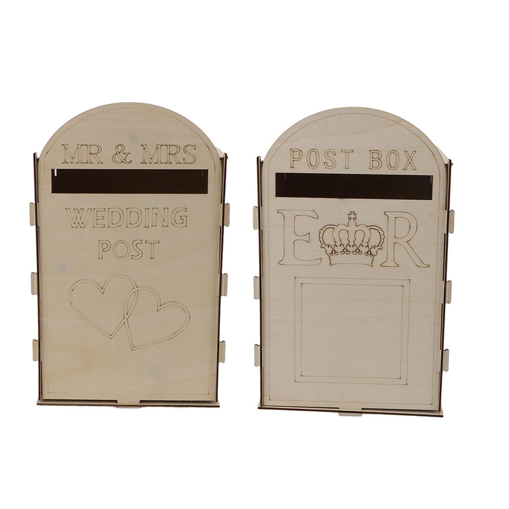 Деревянный свадебный почтовый ящик с замком-ключом из фанеры ручной работы, изысканный винтажный свадебный почтовый ящик для приема гостей