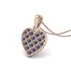 Blue Sapphire Heart Pendant - 925 Sterling Silver