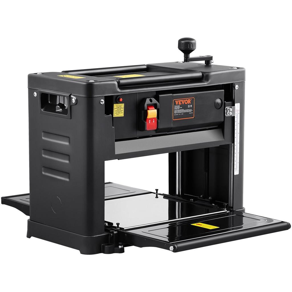 Thickness Planer, Single Speed, 13" Width Worktable Benchtop Planer, Two-Blade, 15-Amp 2000W Powerful Motor, 12" Extended Infeeding Table, Low Noise