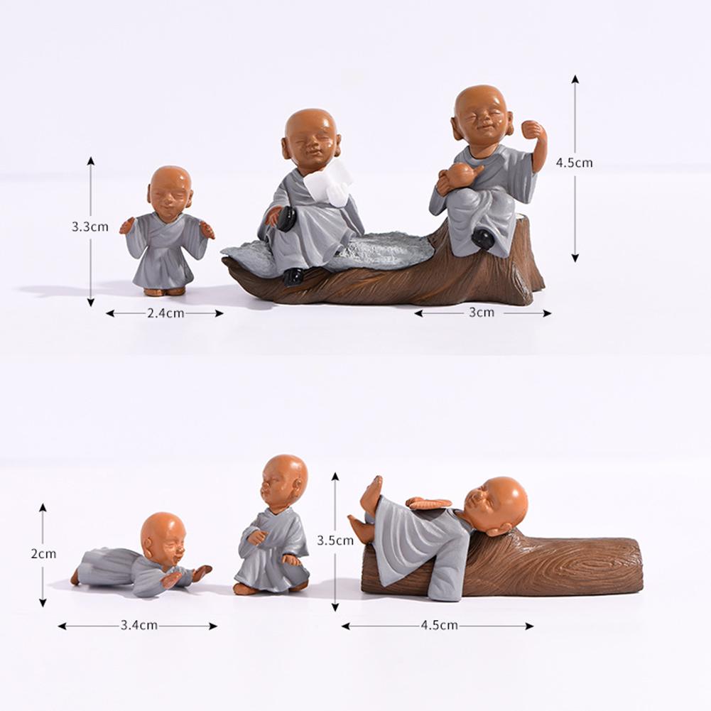 Monk Figurine Desktop Ornament Waterproof Rust-proof Micro Landscape Diy Home Decoration Accessories