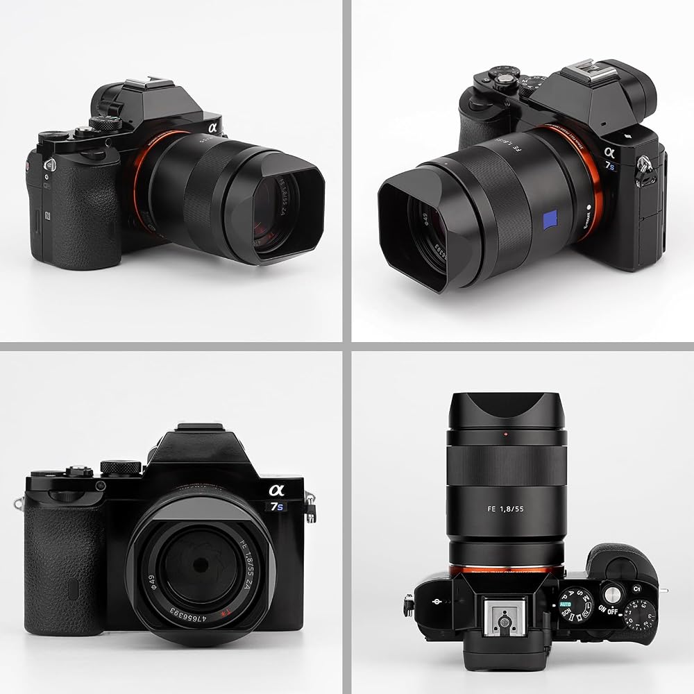 Haoge Metal Square Lens Hood + Hood Cap for Fujifilm, compatible with Sony Carl Zeiss Sonnar T* FE 35mm F2.8 ZA, FE 55mm/F1.8, and FE 24mm F1.8 ZA len