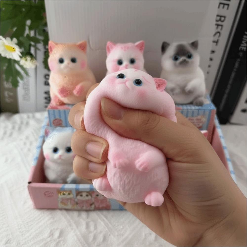 Slow Rebound Cat Squishy Toy Realistic Cat Cat Pinching Toy Cat Squeeze Toy Anxiety Relief