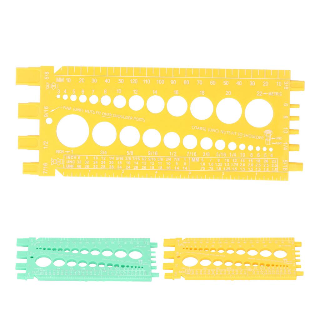 Инструмент для измерения болтов, пластиковый, интегрированный, портативный, дюймовая и миллиметровая шкала, резьбомер для гаек и болтов