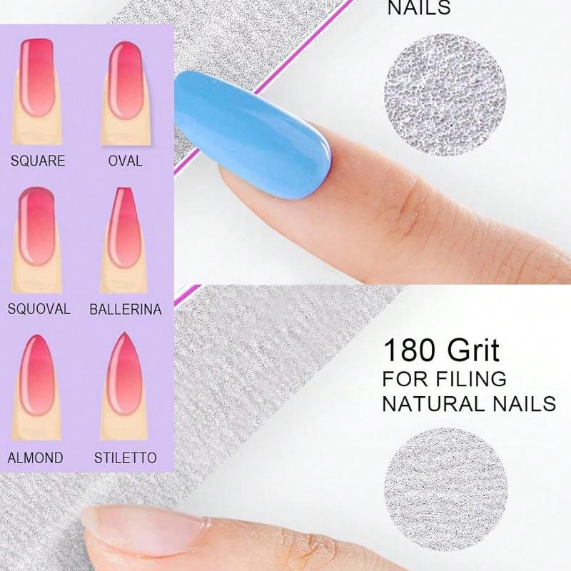 25PCS Professional Nail File,180/100 Nail File For Natural Nails, Nail File Double-Sided Washable Fine Grain Nail File For Home And Salon Use.