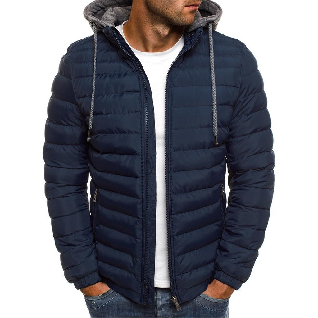 Men's Winter Zipper Warm Down Jacket Packable Light Coat