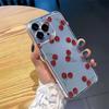 Niche Full Screen Cherry Suitable for IPhone16promax Mobile Phone Case Simple Thickened Transparent Apple 15 Anti Fall 14