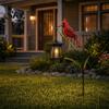 Rust-resistant Memorial Light Metal Red Bird Garden Stake Lamp, Vintage Lantern for Cemetery Yard Patio, Long-lasting Outdoor Rustic Ornament,