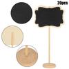 20pcs Wooden Blackboard Vertical Writing Notice Plant Decorative Signs Tags Garden Labels DIY