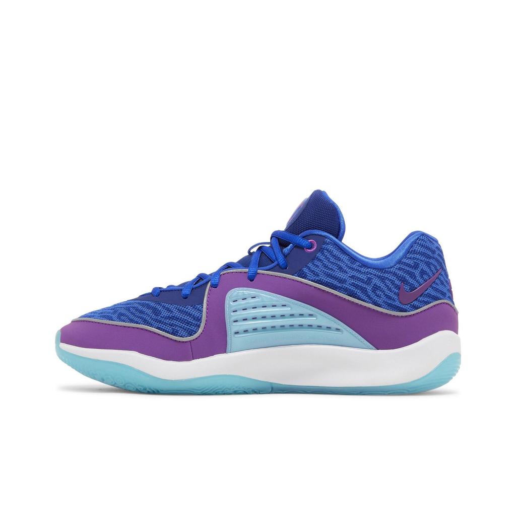 Nike KD 16 'Готов, Играй' (унисекс) Глубокий королевский синий / Металлический серебристый / Гипер-королевский синий / Яркий фиолетовый Баскетбольные кроссовки DV2917 401