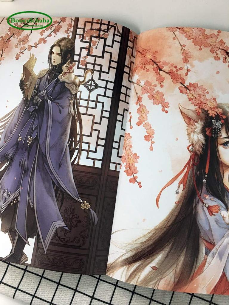 2 Pack Chinese Aesthetic Ancient Style Line Drawing Book Colored Pencil Illustration Comic Path Sweep Flower -