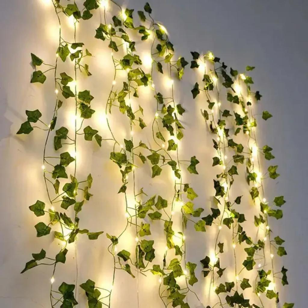 Новые 20/50/100 светодиодных гирлянд на батарейках в виде плюща, водонепроницаемые солнечные рождественские гирлянды для сада, свадьбы, вечеринки, украшения для дома и улицы