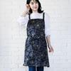 [Rep] Women's Nordic Apron with 2 Pockets Floral Pattern Stylish Abitual BK 554449-MAIL Present Mona (Black) Length 73cm