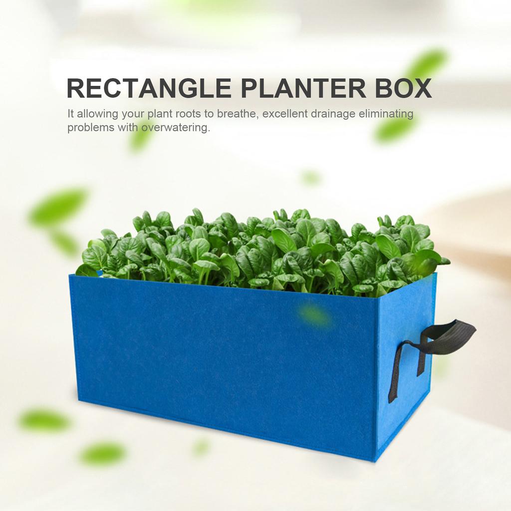 Rectangle Garden Grow Bags Planter Box Planting Beds Grow Pots with Handles Breathable Felt Planter Bags for Carrots Onions Herbs Flowers Vegetables