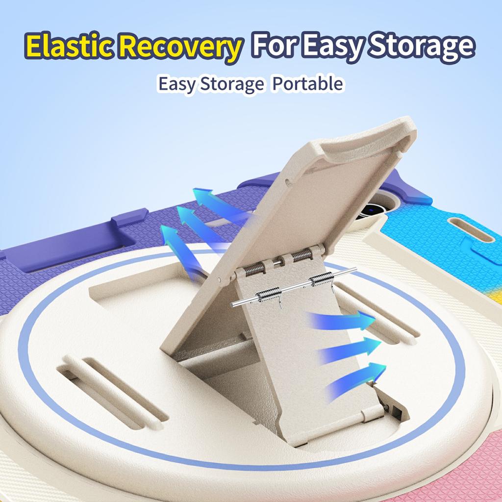 For iPad (2025)/iPad 10.9 (2022) Case Kickstand Hand Strap PC + Silicone Tablet Cover