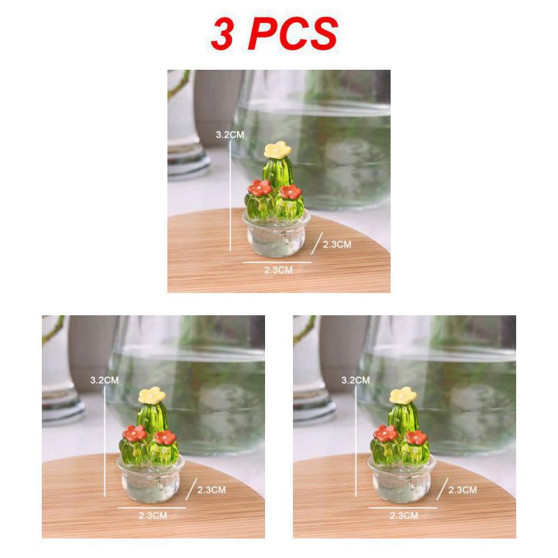 2/3/4PCS Cactus Figurines Ornaments Desktop Craft Car Inner Ornaments Adornment Creative Cute Miniature Plant For Home Decor