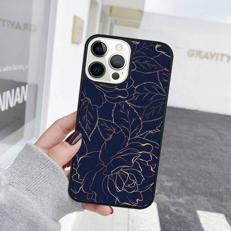 Retro Flower Leaves Graffiti Phone Case For iPhone 17 Air 15 16 Cover  11 13 14 Pro Max 12 Plus Max Fundas