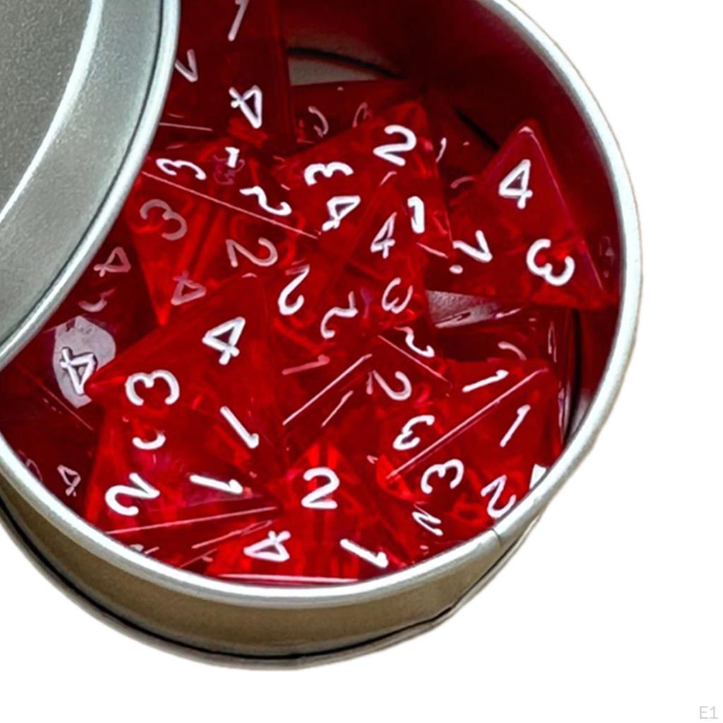 Набор из 25 четырехсторонних кубиков для ролевых игр, набор акриловых многогранников, D4, 16 мм