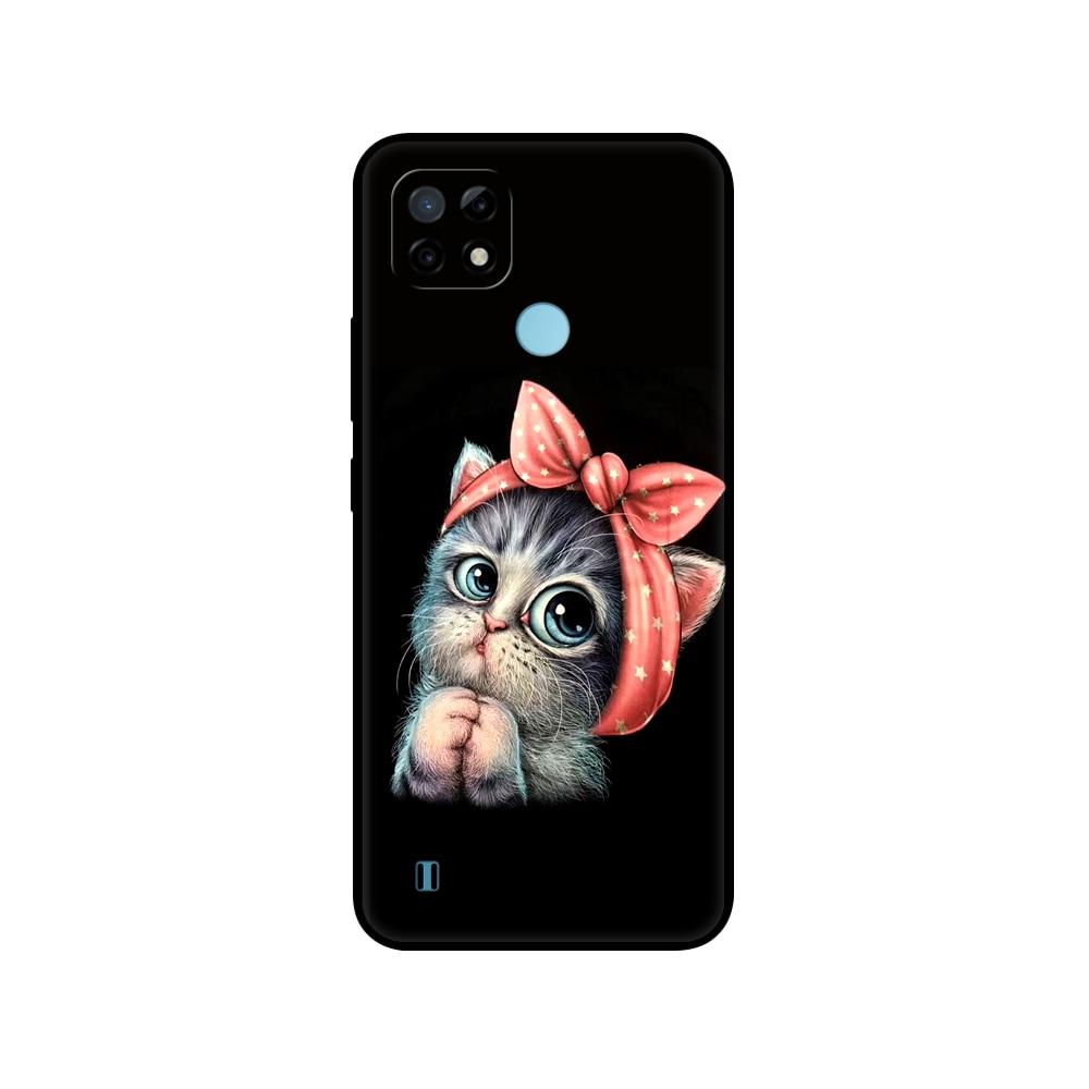 Силиконовый чехол для Realme C21 для OPPO RealmeC21 C 21, чехлы для телефонов 6,5 дюйма; Funda RMX3201 Bumper Capa Etui Мягкий черный чехол из ТПУ