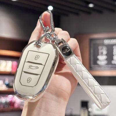 Чехол для автомобильного ключа с кожаным брелком для Peugeot 2008 3008 5008 308 508 для Opel Grandland X Mokka Corsa Insignia