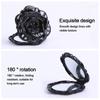 Round Shape Rose Flower Makeup Mirror Handheld Cosmetic Mirror  Travel Beauty Tool