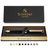 Scriveiner Luxury EDC перьевая ручка великолепная матовая черная карманная ручка 2 хромированная отделка Schmidt немецкий перо конвертер лучшая ручка для письма подарочный набор хороший стильный