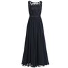 Women Ladies Embroidered Chiffon Bridesmaid Formal Dress Long Evening Prom Gown