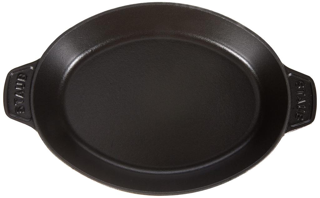 STAUB Плита для горячей воды черная, обе руки литая эмаль мелкая IH совместимая японская плита "Овальная 23 см" [Авторизованный продукт] 40509-582