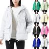 Ayollar uchun kundalik iliq, ko'p qirrali, katta yoqali, bir xil rangli, qalinlashtirilgan paxtali palto-jaket