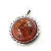 [N2181] - Silver Pendant 'Inspiration' Amber (rhodium-plated) - 26 Mm