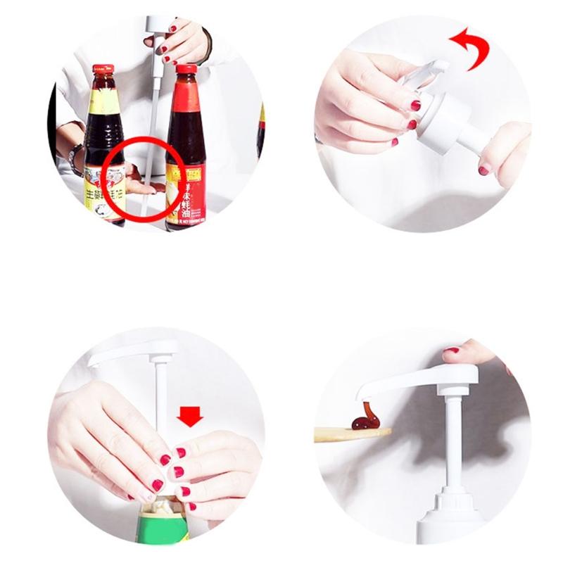 4 Pcs Syrup Bottle Nozzle Oyster Sauce Bottle Nozzle Ketchup Squeeze Press Nozzle Pressure Oil Sprayer Pump Dispenser