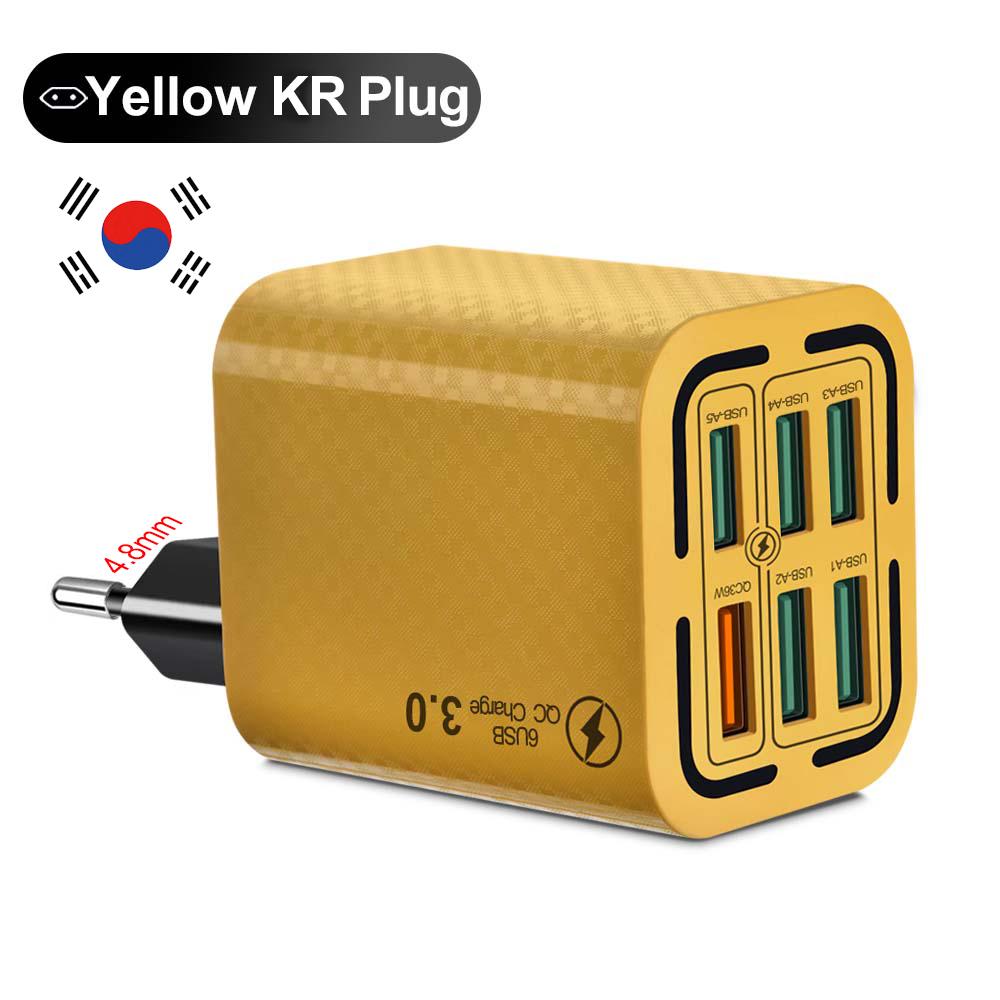 6 портов USB Быстрая зарядка Настенный адаптер Сверхбыстрая зарядка Для iPhone Samsung Xiaomi Oppo