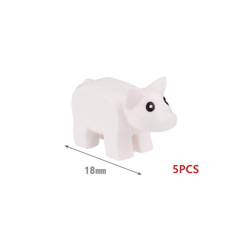 5PCS/Set Animals Cute Cat Pig Snake Figures DIY Building Blocks Toys for Children Gifts Toy Colorful Animal 38801 13786 1410pb01
