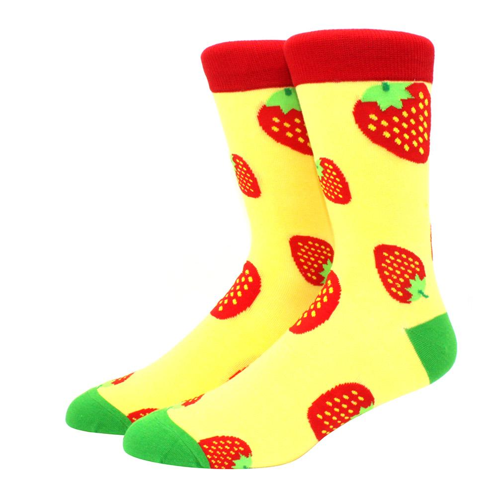 1 пара забавных мужских носков с рисунком фруктов, бананов, фламинго, лимонов, яиц, ленивцев, пиццы, счастливых носков для скейтбординга в стиле Харадзюку