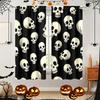 2 шт. - Занавески в готическом стиле на Хэллоуин с принтом черепа   занавески с карманной лентой   домашний декор   декор комнаты